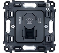 Механизм телефонной розетки Ambrella VOLT RJ-11 (4P4C) с автоматической защитной шторкой VM190