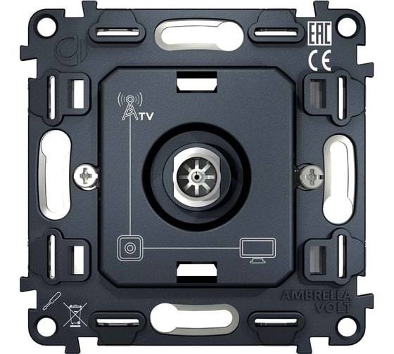 Механизм TV розетки оконечной Ambrella VOLT 50-870 MHz 1dB VM202
