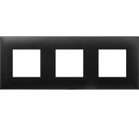 Рамка DKC Avanti черный матовый, 3 поста, 6 мод. 4412906