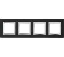 Рамка из алюминия DKC Avanti черная, 4 поста, 8 мод. 4402838