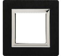 Рамка из алюминия DKC Avanti черная, 1 пост, 2 мод. 4402832