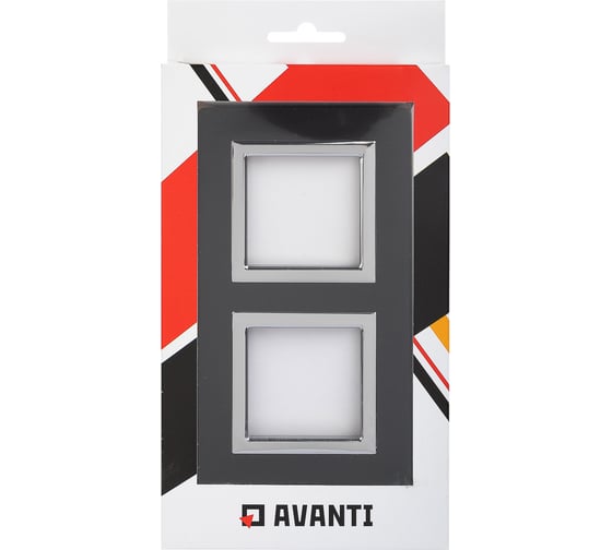 Рамка из алюминия DKC Avanti черная, 2 поста, 4 мод. 4402834