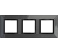 Рамка из металла DKC Avanti темно-серая, 3 поста, 6 мод. 4403856