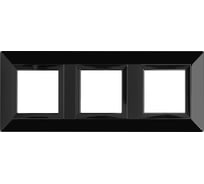 Рамка из металла DKC Avanti черная, 3 поста, 6 мод. 4402856