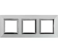 Рамка из металла DKC Avanti светло-серебристая, 3 поста, 6 мод. 4404856