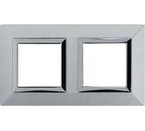 Рамка из металла DKC Avanti светло-серебристая, 2 поста, 4 мод. 4404854