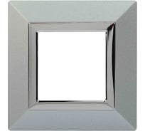 Рамка из металла DKC Avanti светло-серебристая, 1 пост, 2 мод. 4404852