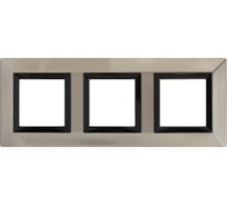 Рамка из металла DKC Avanti никелированная, 3 поста, 6 мод. 4409856