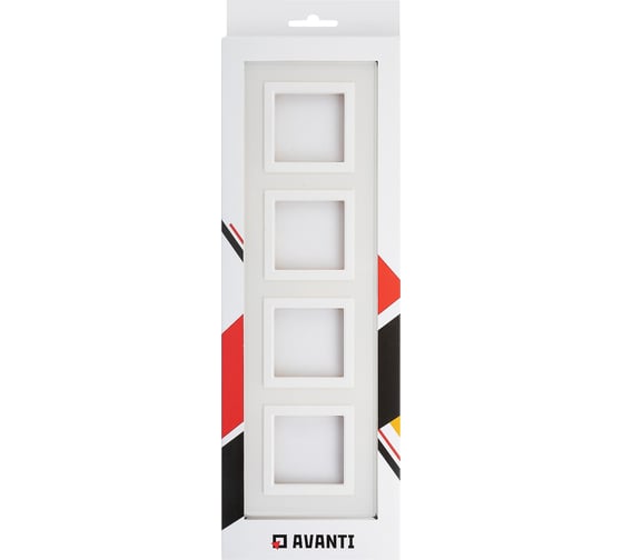 Рамка из натурального стекла DKC Avanti белая, 4 поста, 8 мод. 4400828