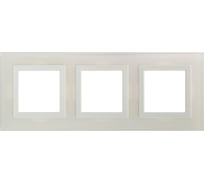 Рамка из натурального стекла DKC Avanti белая, 3 поста, 6 мод. 4400826