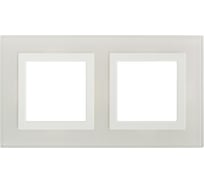 Рамка из натурального стекла DKC Avanti белая, 2 поста, 4 мод. 4400824