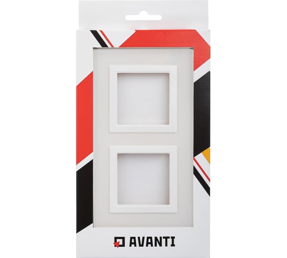Рамка из натурального стекла DKC Avanti белая, 2 поста, 4 мод. 4400824