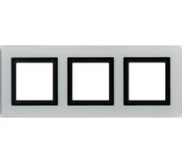 Рамка из натурального стекла DKC Avanti светло-серая, 3 поста, 6 мод. 4404826