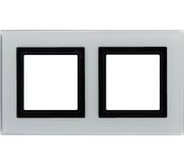Рамка из натурального стекла DKC Avanti светло-серая, 2 поста, 4 мод. 4404824