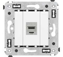Компьютерная розетка DKC RJ 45, без шторки, в стену, кат.5e, одинарная, экранированная, Avanti, Белое облако, 1 шт. 4400763