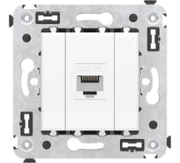 Компьютерная розетка DKC RJ 45, без шторки, в стену, кат.5е, одинарная, Avanti, Белое облако, 1 шт. 4400663