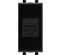 Компьютерная розетка DKC RJ 45, без шторки, модульная, кат.5е, Avanti, Черный квадрат, 1 модуль, 1 шт. 4402661