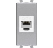 Компьютерная розетка DKC RJ 45, без шторки, модульная, кат.6, Avanti, Закаленная сталь, 1 модуль, 1 шт. 4404691