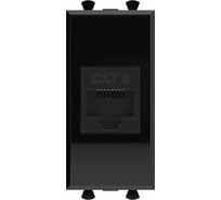 Компьютерная розетка DKC RJ 45, без шторки, модульная, кат.6, Avanti, Черный квадрат, 1 модуль, 1 шт. 4402691