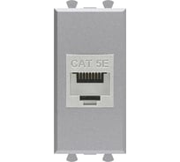 Компьютерная розетка DKC RJ 45, без шторки, модульная, кат.5е, экранированная, Avanti, Закаленная сталь, 1 модуль, 1 шт. 4404761