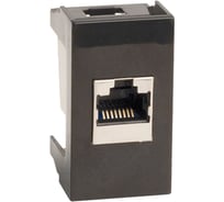Розетка DKC RJ 45, кат.6, экранированная, Viva, 1 модуль, черная, 1 шт. 45268