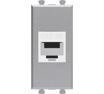 Компьютерная розетка DKC RJ 45, без шторки, модульная, кат.5е, Avanti, Закаленная сталь, 1 модуль, 1 шт. 4404661