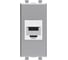 Компьютерная розетка DKC RJ 45, без шторки, модульная, кат.5е, Avanti, Закаленная сталь, 1 модуль, 1 шт. 4404661 1