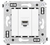 Компьютерная розетка DKC RJ 45, без шторки, в стену, кат.6, одинарная, Avanti, Белое облако, 1 шт. 4400693