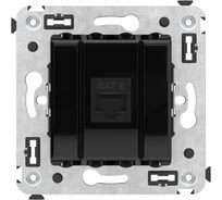 Компьютерная розетка DKC RJ 45, без шторки, в стену, кат.6, одинарная, Avanti, Черный квадрат, 1 шт. 4402693