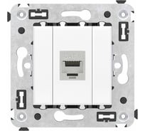 Компьютерная розетка DKC RJ 45, без шторки, в стену, кат.6, одинарная, экранированная, Avanti, Белое облако, 1 шт. 4400793