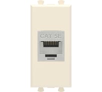 Компьютерная розетка DKC RJ 45, без шторки, модульная, кат.5е, экранированная, Avanti, Ванильная дымка, 1 модуль, 1 шт. 4405761