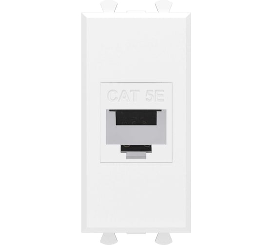 Компьютерная розетка DKC RJ 45, без шторки, модульная, кат.5е, Avanti, Белое облако, 1 модуль, 1 шт. 4400661