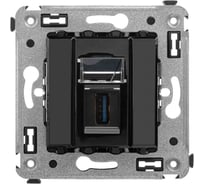 Розетка DKC USB 3.0 одинарная в стену, тип А А, Avanti, Черный квадрат 1 ШТ 4402303