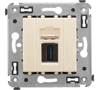 Розетка DKC USB 3.0 одинарная в стену, тип А А, Avanti, Ванильная дымка 1 ШТ 4405303