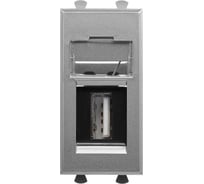 Розетка DKC USB 2.0 модульная, тип А А, Avanti, Закаленная сталь, 1 модуль 1 ШТ 4404401