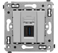 Розетка DKC USB 3.0 одинарная в стену, тип А А, Avanti, Закаленная сталь 1 ШТ 4404303