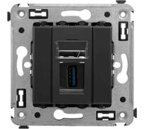 Розетка DKC USB 3.0 одинарная в стену, тип А А, Avanti, Черный матовый 1 ШТ 4412303