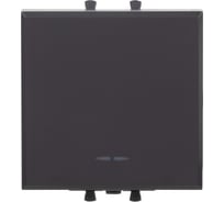 Переключатель DKC одноклавишный модульный, Avanti, Черный матовый, 2 модуля 1 ШТ 4412112