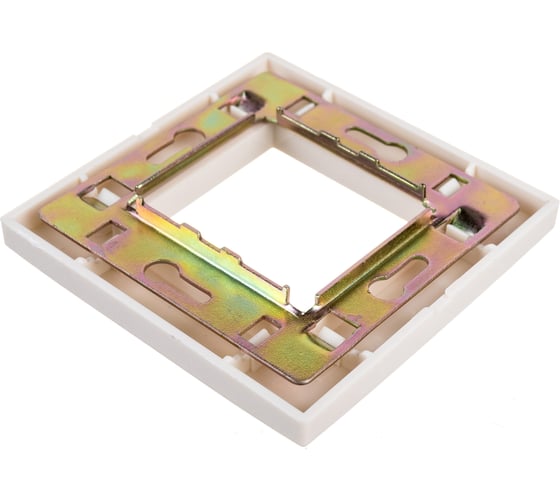 1-постовая рамка LANMASTER 45х45, с суппортом, белая LAN-FRS45x45/1-WH
