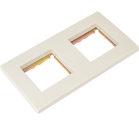 2-постовая рамка LANMASTER 45х45, с суппортами, белая LAN-FRS45x45/2-WH