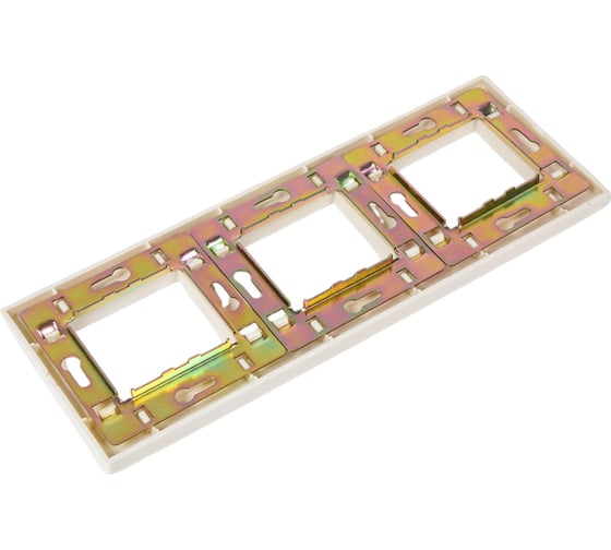 3-постовая рамка LANMASTER 45х45, с суппортами, белая LAN-FRS45x45/3-WH