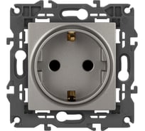 Розетка ЭРА Elegance 14210216 2PE Schuko со шторками, 16А250В, титан Б0065806