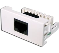 Розетка LANMASTER Mosaic 22.5x45, 1xRJ-45 Cat.5e, белая, LAN-WA-LP-45/5E-WH