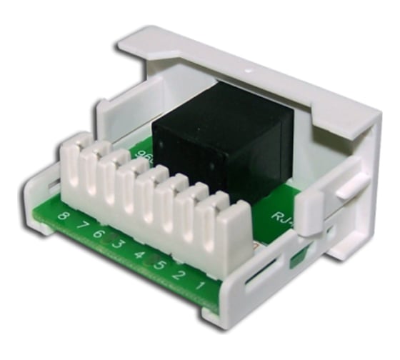 Розетка LANMASTER Mosaic 22.5x45, 1xRJ-45 Cat.5e, белая, LAN-WA-LP-45/5E-WH