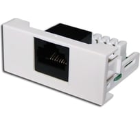 Розетка LANMASTER Mosaic 22.5x45, 1xRJ-45 Cat.6, белая, LAN-WA-LP-45/6-WH