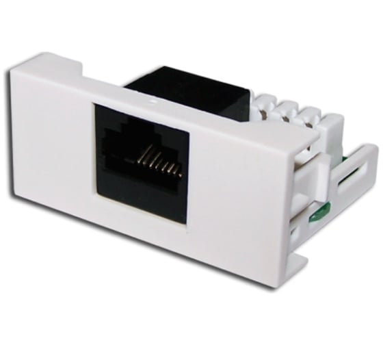 Розетка LANMASTER Mosaic 22.5x45, 1xRJ-45 Cat.6, белая, LAN-WA-LP-45/6-WH