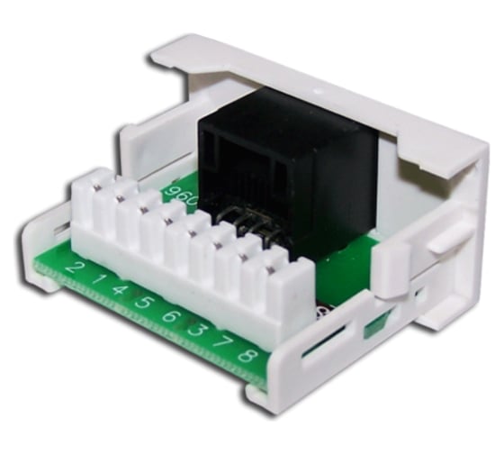 Розетка LANMASTER Mosaic 22.5x45, 1xRJ-45 Cat.6, белая, LAN-WA-LP-45/6-WH