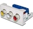 Розетка LANMASTER Mosaic 22.5x45, 3xRCA Composite Video & Stereo Audio, белая, LAN-WA-LP-3RCA-WH 1