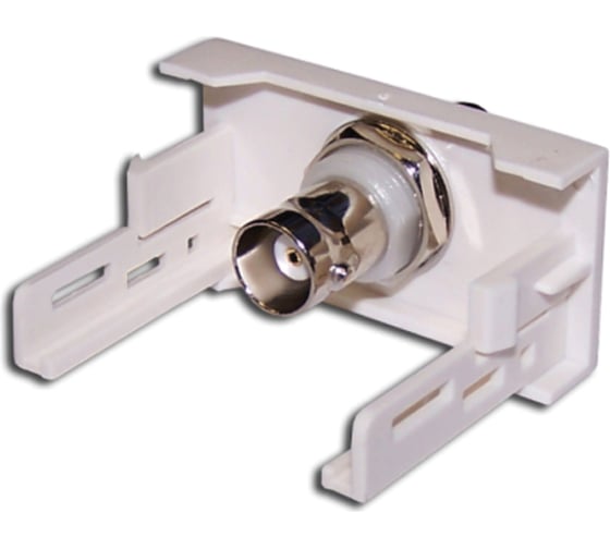 Розетка LANMASTER Mosaic 22.5x45, с BNC-адаптером BC-009, белая, LAN-WA-LP-BNC-WH