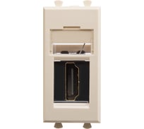 HDMI-розетка модульная DKC Avanti тип А-А, ванильная дымка, 1 модуль 4405251